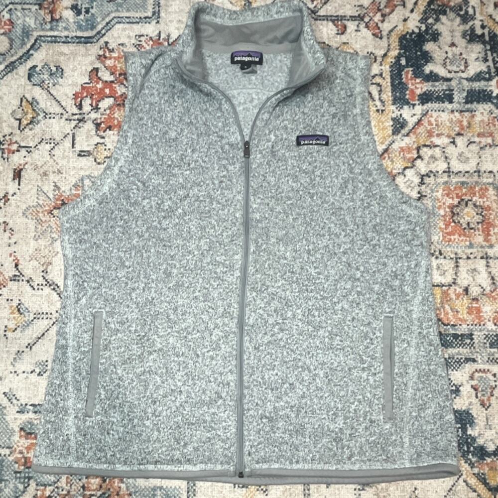 Patagonia Better Sweater Women’s XL Gray Fleece Full Zip Vest Logo